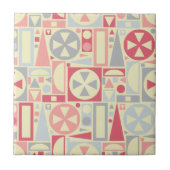 Geometrische Retro Fünfzigerjahre Mitte- des Fliese (Vorderseite)