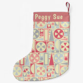 Geometrische Retro Fünfzigerjahre Mitte- des Kleiner Weihnachtsstrumpf (Rückseite)