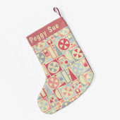 Geometrische Retro Fünfzigerjahre Mitte- des Kleiner Weihnachtsstrumpf (Rückseite (Hängend))