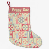 Geometrische Retro Fünfzigerjahre Mitte- des Kleiner Weihnachtsstrumpf (Vorderseite)