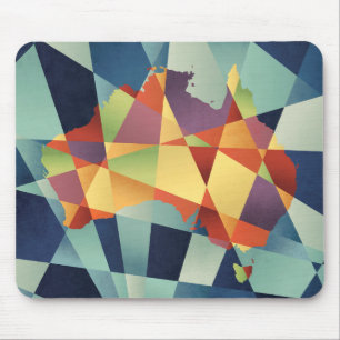 Geometrische Retro Karte Australiens Mousepad
