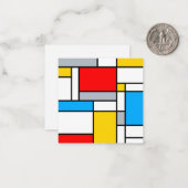Geometrische Retro-Mondrian-Farbkomposition Mitteilungskarte (Vorderseite/Rückseite Beispiel)