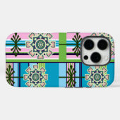 Geometrische Retro-Muster und Fantasie-Blume Case-Mate iPhone Hülle (Rückseite (Horizontal))