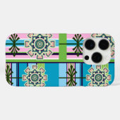 Geometrische Retro-Muster und Fantasie-Blume Case-Mate iPhone Hülle (Rückseite (Horizontal))