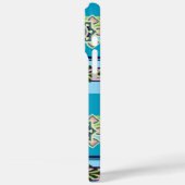 Geometrische Retro-Muster und Fantasie-Blume Case-Mate iPhone Hülle (Rückseite / Links)