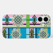 Geometrische Retro-Muster und Fantasie-Blume Case-Mate iPhone Hülle (Rückseite (Horizontal))