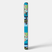 Geometrische Retro-Muster und Fantasie-Blume Case-Mate iPhone Hülle (Rückseite / Links)