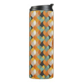 Geometrische Retro Ovale Orange Aquamarin Gold Mon Thermosbecher (Nach links gedreht)