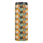 Geometrische Retro Ovale Orange Aquamarin Gold Mon Thermosbecher (Rückseite)
