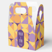 Geometrische Retro Vibes Herbstfarbe Vorfelder Geschenkschachtel (Geöffnet)