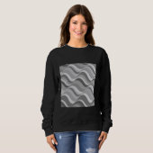 Geometrische Retro-Wave-Streifen grau - weiß optis Sweatshirt (Vorne ganz)