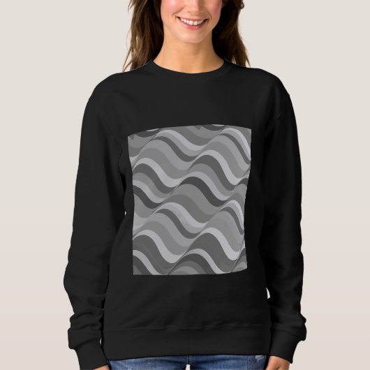 Geometrische Retro-Wave-Streifen grau - weiß optis Sweatshirt (Vorderseite)