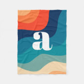 Geometrische Retro-Waves-Regenbogen-Trendy des mit Fleecedecke (Vorderseite)