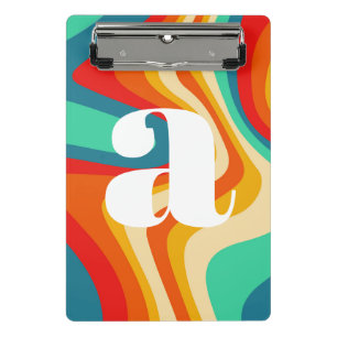 Geometrische Retro-Waves-Regenbogen-Trendy des mit Mini Klemmbrett