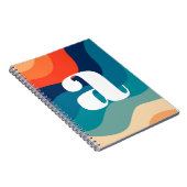 Geometrische Retro-Waves-Regenbogen-Trendy des mit Notizblock (Rechte Seite)