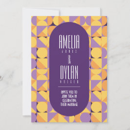 Geometrische Retrofarben Herbstfarbe Einladung