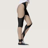 Geometrische Riesige Spots jede Farbe auf Schwarz Leggings (Rechts)