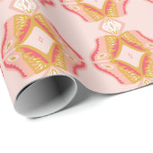 Geometrische rosa Blume Geschenkpapier (Rolleneckpunkt)