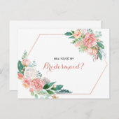 Geometrische rosa Blush-Frühlingsröhre Einladungspostkarte (Vorne/Hinten)