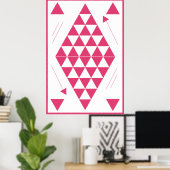 Geometrische rosa Dreiecke Poster (Heimbüro)