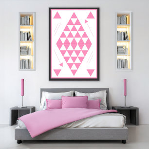 Geometrische rosa Dreiecke Poster