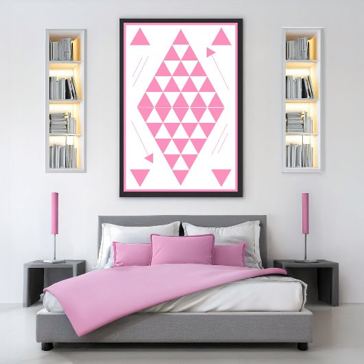Geometrische rosa Dreiecke Poster