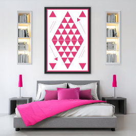 Geometrische rosa Dreiecke Poster