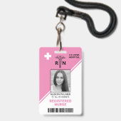 Geometrische rosa Dreiecke Registered nurry RN Ausweis (Vorderseite mit Lanyard)