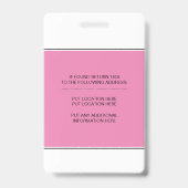 Geometrische rosa Dreiecke Registered nurry RN Ausweis (Rückseite)