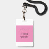 Geometrische rosa Dreiecke Registered nurry RN Ausweis (Rückseite mit Lanyard)