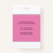 Geometrische rosa Dreiecke Registered nurry RN Ausweis (Rückseite)