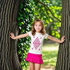 Geometrische rosa Dreiecke T-Shirt