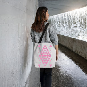 Geometrische rosa Dreiecke Tasche