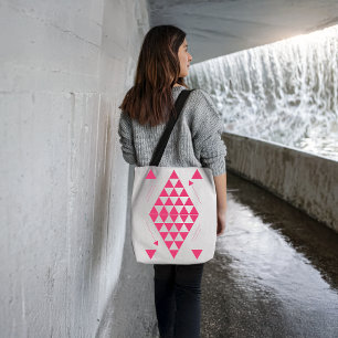 Geometrische rosa Dreiecke Tasche
