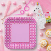 Geometrische rosa Formen Pappteller (Party)
