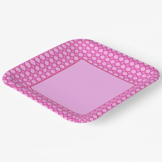 Geometrische rosa Formen Pappteller (Gewinkelt)