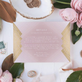 Geometrische rosa Goldfolie Hochzeitskarte RSVP Karte