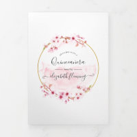 Geometrische rosa Kirschblüten-Quinceañera-Fotos