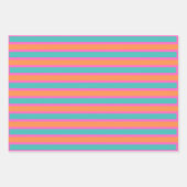 Geometrische rosa, orange und blaue Streifen Geschenkpapier Set (Vorderseite 3)