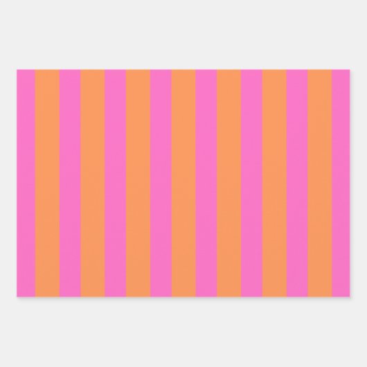 Geometrische rosa, orange und blaue Streifen Geschenkpapier Set (Vorderseite 2)