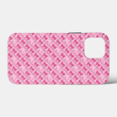 Geometrische rosa Schleifen Polka Punkte Coquette Case-Mate iPhone Hülle (Rückseite (Horizontal))
