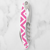 Geometrische rosa Streifen Kellnermesser (Rückseite)