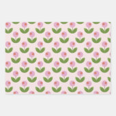 Geometrische Rosa und grüne Blume Geschenkpapier Set (Vorderseite 2)