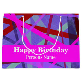 Geometrische rosa und Lila Schattierungen Abstrakt Große Geschenktüte