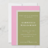 Geometrische, rosa und skalierte, benutzerdefinier einladung (Vorderseite)