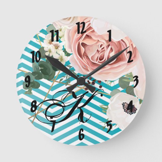 Geometrische Rose der personalisierten Wall-Uhr Zi Runde Wanduhr (Vorderseite)