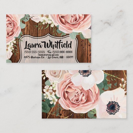 Geometrische Rose der Visitenkarte (Vorne/Hinten)