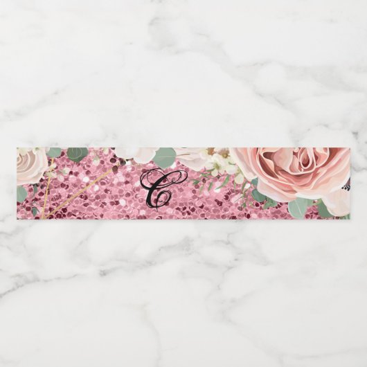 Geometrische Rose des Anfangswasserflaschen-Etiket Wasserflaschenetikett (Einzelnes Label)