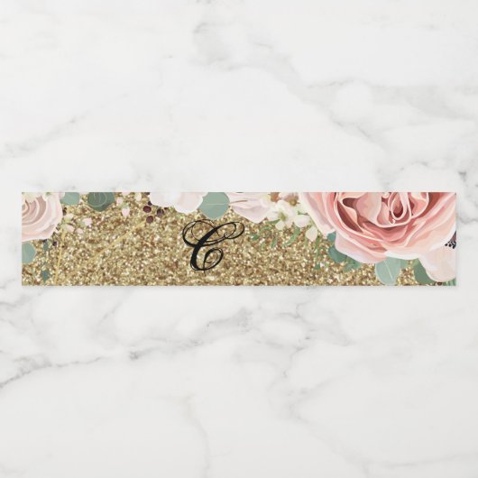 Geometrische Rose des Anfangswasserflaschen-Etiket Wasserflaschenetikett (Einzelnes Label)