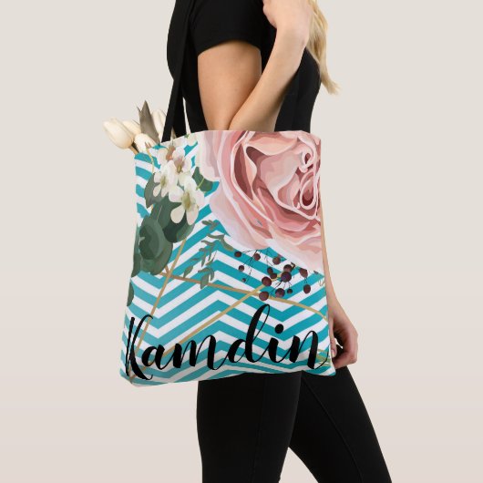 Geometrische Rose des personalisierten Tote Bags Z Tasche (Von Nahem)